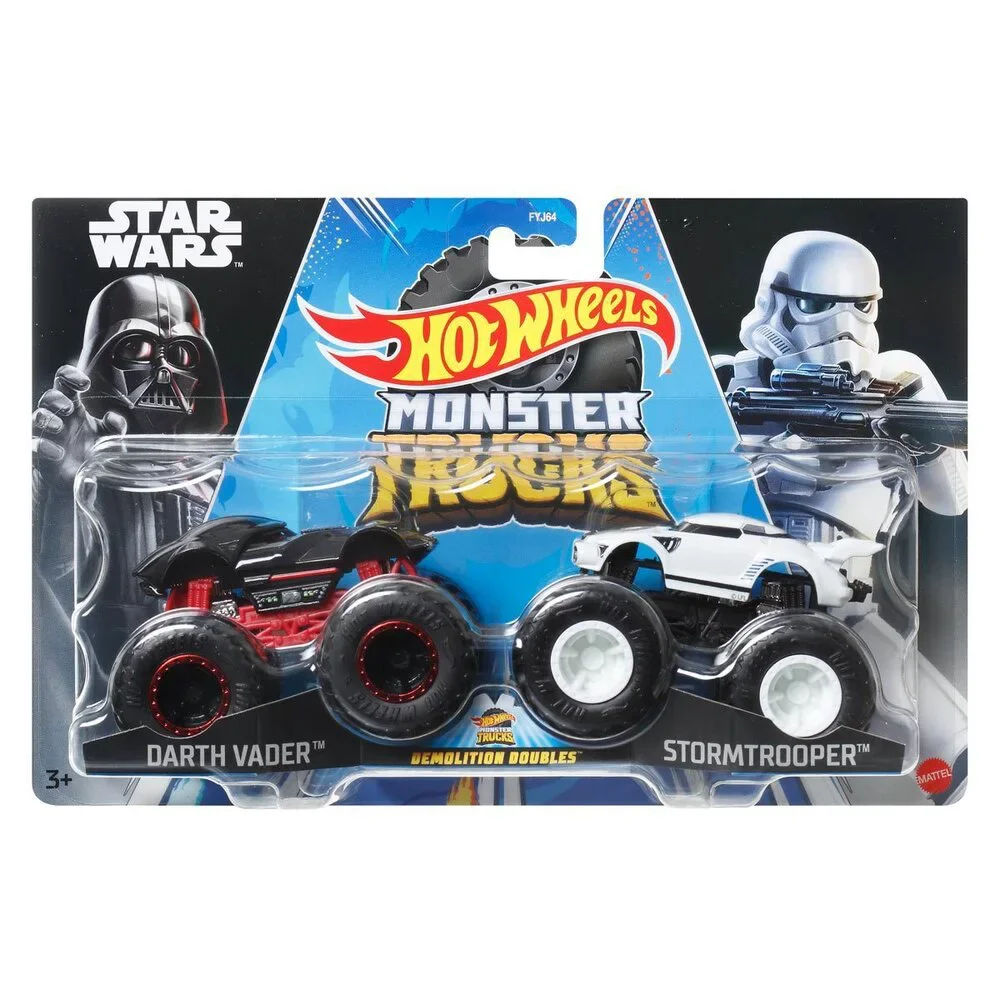 Hot Wheels Monster Trucks Star Wars Darth Vader Vs. Stormtrooper 1:64 2-Pack